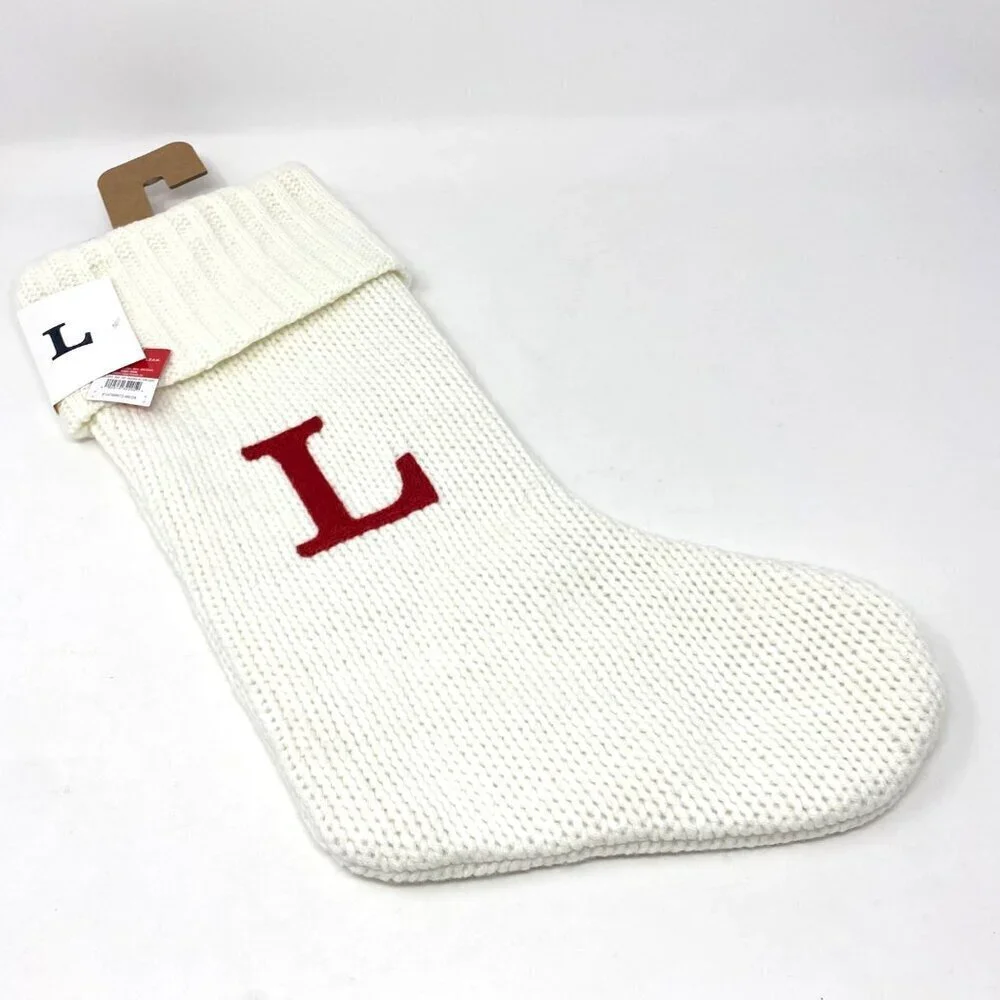 Target Wondershop Knit Monogram Christmas Stocking White Red Wondershop™ 20